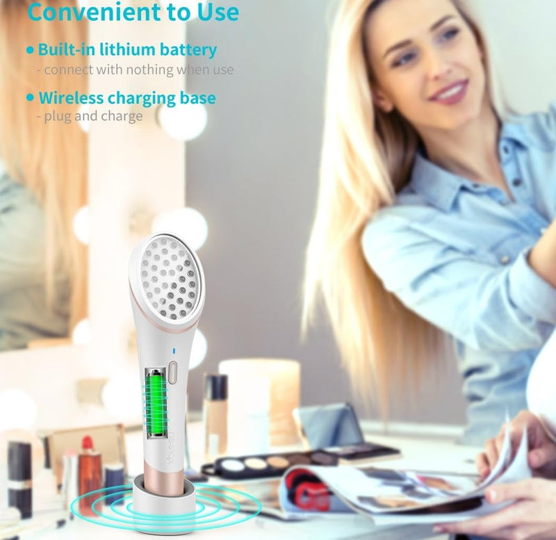 [Australia] - Lyte Wireless Dual Red & Blue LED Light Therapy for Face Includes Hyaluronic Serum Automatic Contact Sensor 2-in-1 Blue and Red LED Light Therapy for Face Wrinkle Reduction Device 