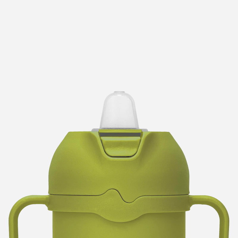[Australia] - Comotomo Toddler Tumbler 8oz Insulated Sippy Cup with Silicone Straw and Spout, Green 