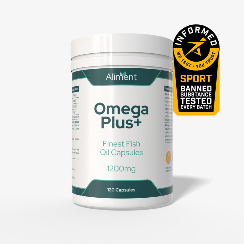 Aliment High Strength Omega-3 Fish Oil Capsules – 2400mg Fish Oil per Serving | 630mg EPA & 420mg DHA | Molecularly Distilled | Brain, Heart & Vision Support | 120 Softgels | Informed Sport Certified