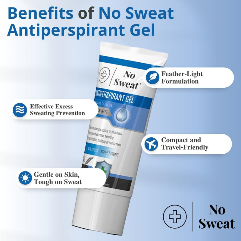 No Sweat Antiperspirant Gel 50 ML - Suitable Usage For Face-Neck-Nape Helps Prevent Excess Facial Sweating and Facial Shining-Suitable For Active Work and During Gym