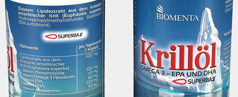 [Australia] - BIOMENTA Krill Oil - 90 Antarctic SUPERBA™ Krilloil Capsules High Dose - with Omega 3 + EPA + DHA + Phospholipids + Astaxanthin - Premium Quality 