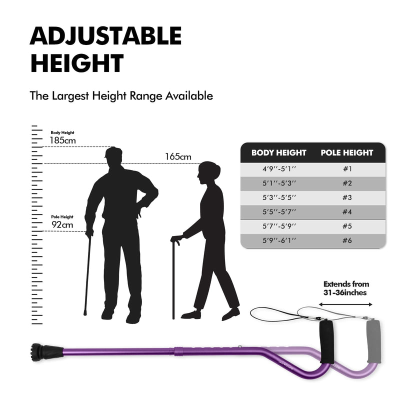 [Australia] - Walking Cane and Walking Stick for Men Women,Lightweight Folding Cane with Offset Soft Cushioned Hand -Purple 