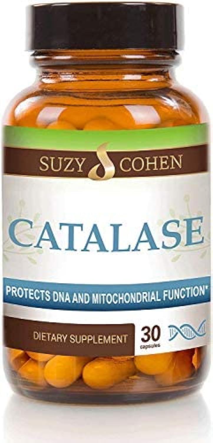 [Australia] - Suzy Cohen Catalase 12,500 CATu Dietary Supplement, Liver Enzyme, Neutralizes Hydrogen Peroxide, Supports Skin, Hair, and Overall Wellness, 30 Delayed-Release Capsules 