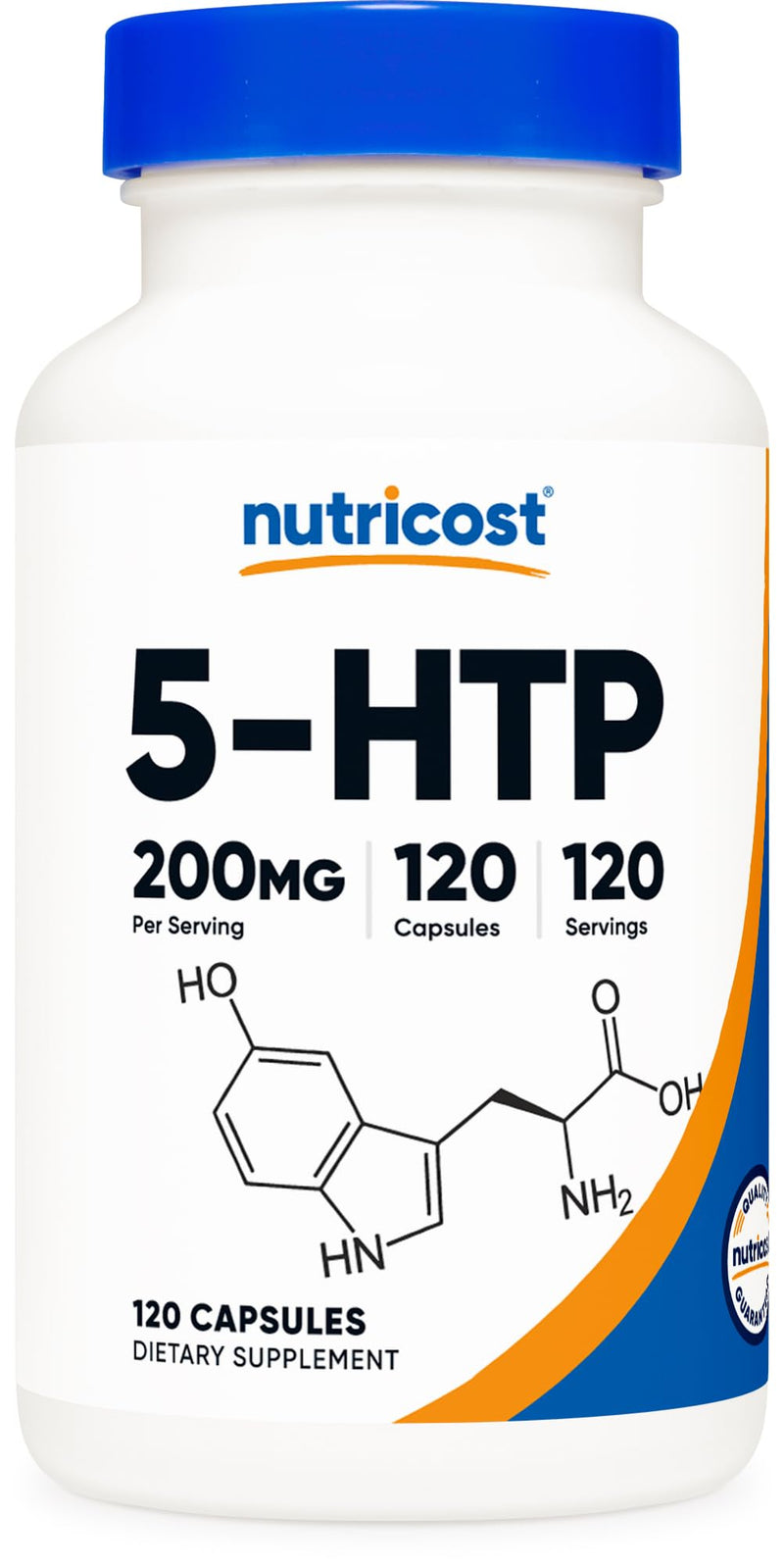 [Australia] - Nutricost 5-HTP 200mg, 120 Vegetarian Capsules (5-Hydroxytryptophan) - Non-GMO & Gluten Free 120 Count (Pack of 1) 