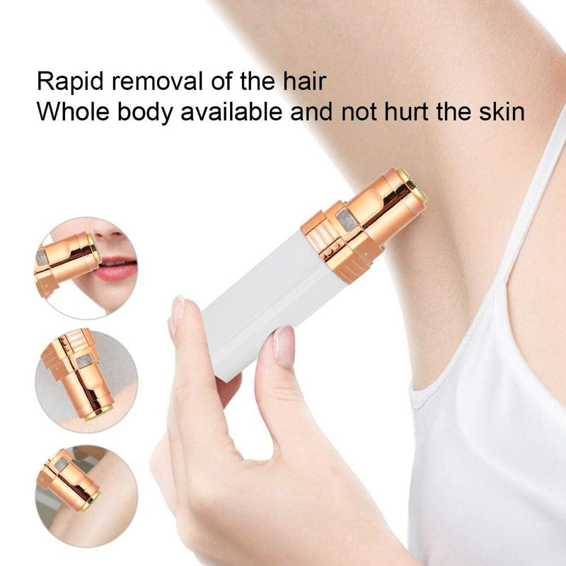 [Australia] - Mini Electric Hair Remover Cute Lipstick Shape Face Body Hair Removal Machine for Women Hair Removal Shaver(White) 