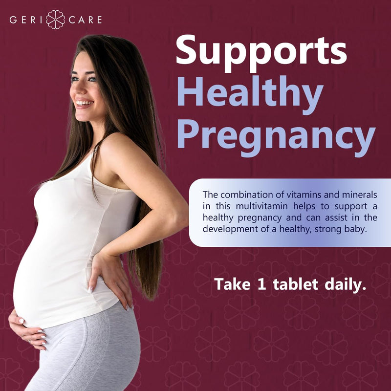 Prenatal Multivitamin by HealthStar for Healthy Mom and Baby - Folate + Vitamin C + Vitamin D + Iron + Calcium + B12 - 100 tablets