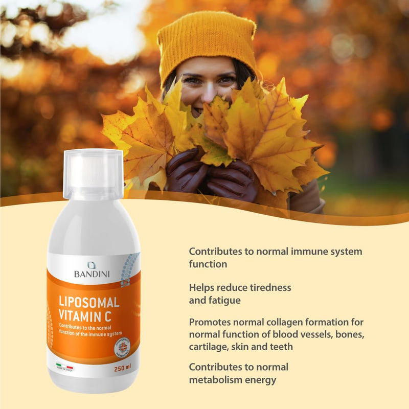 Bandini® Liposomal Vitamin C 1000mg Liquid | High Strenght Ascorbic Acid, High Absorption & Bioavailability | Immunity, Energy, Skin Support - Boosts Collagen & Reduces Fatigue | Vegan, GMO-Free