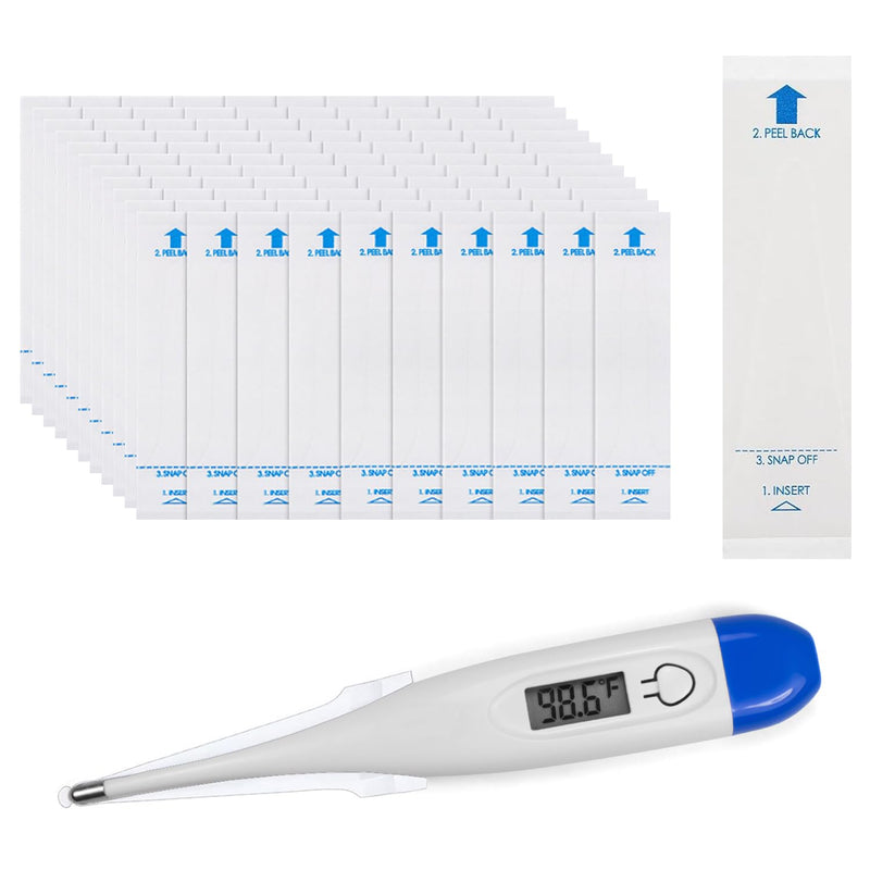 100 Pieces Disposable Digital Thermometer Probe Covers Clear Temperature Sheath Sleeves for Oral, Rectal, Armpit 100