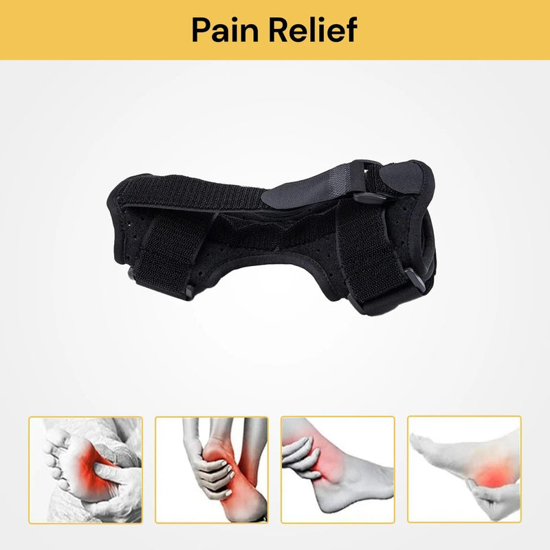 [Australia] - Plantar Fasciitis Night Splint Drop Foot Orthotic Brace,Improved Dorsal Night Splint for Effective Relief from Plantar Fasciitis, Achilles Tendonitis, Heel and Ankle Pain with Hard Spiky Massage Ball (black) black 