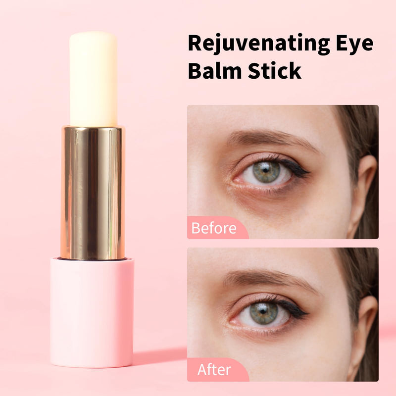 UJhay Retinol Eye Stick, Anti-Aging Eye Balm with Caffeine & Vitamin C, Reduces Wrinkles Dark Circles Puffiness Under-Eye Bags, Hydrating Firming Eye Cream