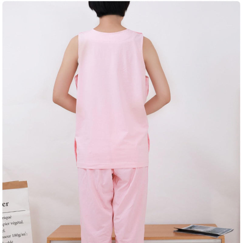 [Australia] - Woman Post Shoulder Surgery Shirts Rehab Shirt,Recovery Tear Away T-Shirt,Full Open Shirt Dialysis Chemo Clothing Pink X-Large 