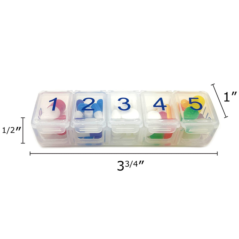 e-Pill 5 Times a Day x 7 Day Compact Weekly Pill Organizer, Vitamin and Medicine Pill Box - with Discreet Case