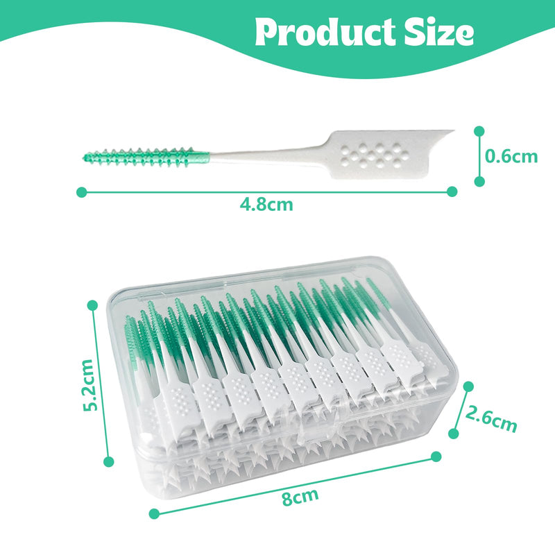 Soft Silicone interdental Brush, Braces Brush, Corrective interdental Brush, Adaptive interdental Brush, Disposable interdental Brush, Suitable for Cleaning Teeth Health (Green, 160pcs) Green 1 Count (Pack of 160)