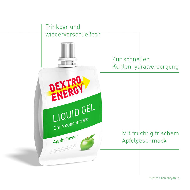 [Australia] - DEXTRO ENERGY LIQUID GEL APPLE - 6x60ml (pack of 6) - glucose concentrate made from quickly available carbohydrates, energy gel, with apple flavor, energy bar alternative, for endurance sports 60ml (pack of 6) 