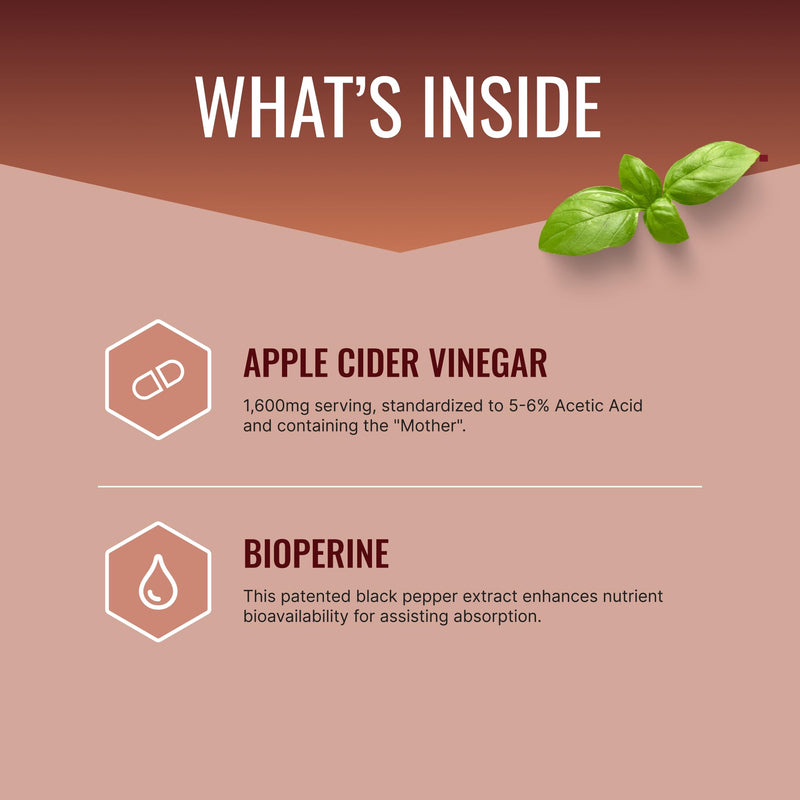 Approved Science Apple Cider Vinegar Capsules with 'The Mother' and BioPerine – 1600mg ACV Supplement – Non-GMO, Vegan, 60 Capsules (Pack of 1) 60 Count (Pack of 1)