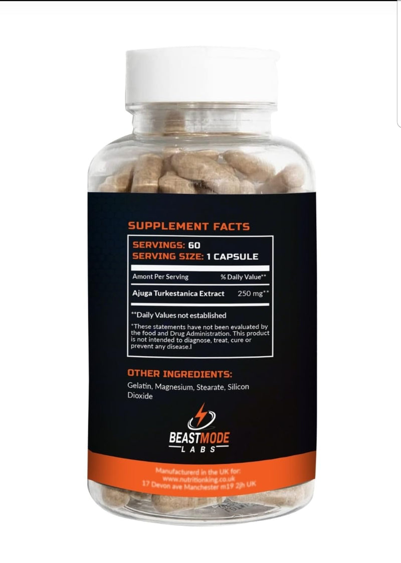 Turkesterone 60 caps 500mg Daily - Natural Anabolic Supplement for Enhanced Muscle Growth and Performance- Boost Circulation, Performance & Muscle Recovery - Pure Active Ingredient