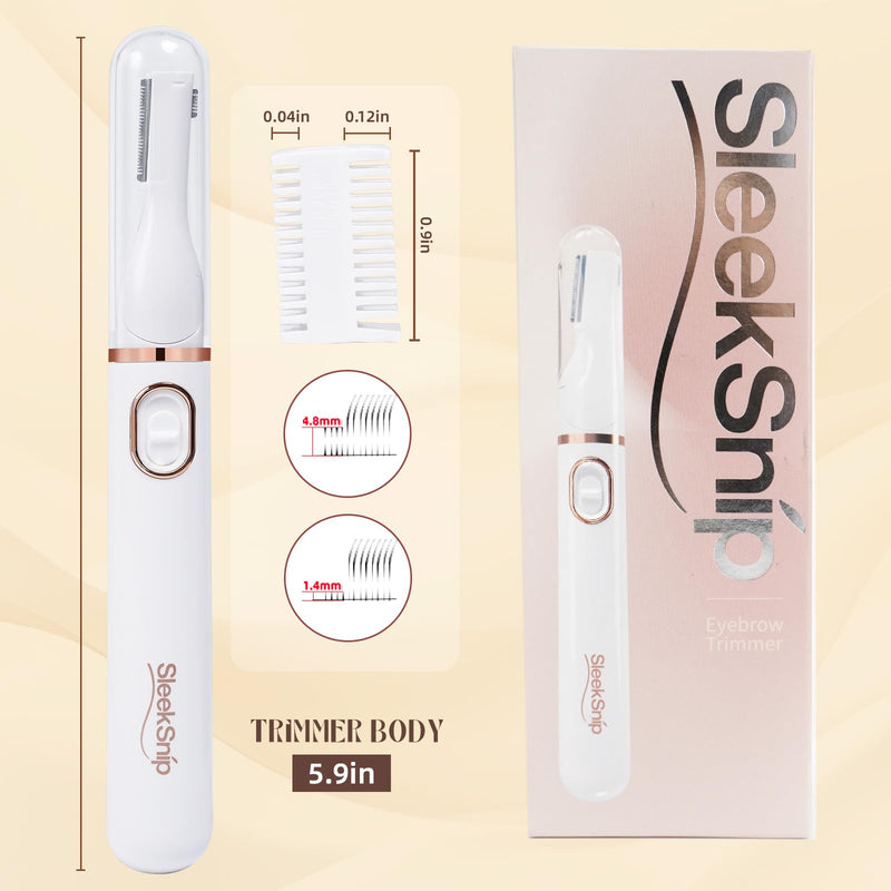 2025 Eyebrow Trimmer Facial Shaver for Women - Painless Facial Hair Remover, Mini Personal Grooming Tool with Combs White