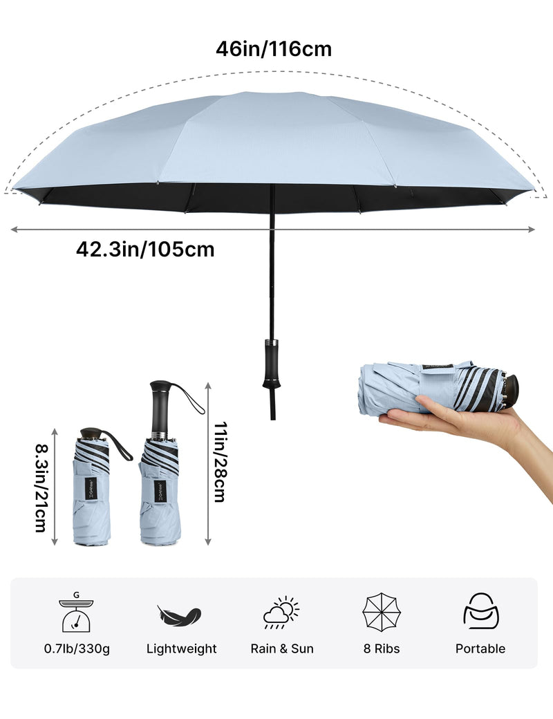 G4Free 46 Inch Lightweight Travel Portable Sun Umbrella with Extendable Handle, 40 Inch Mini Ultralight UPF 50+ Compact Travel Umbrella Super Slim