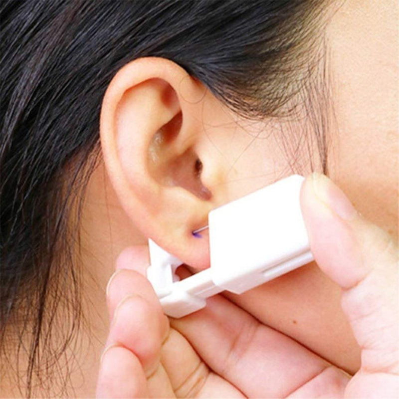 [Australia] - 12 Pack Self Ear Piercing Gun Kit, Disposable Self Ear Piercing Gun Kit with Earring Studs Safety Ear Piercing Gun Kit Tool (Silver) silver 