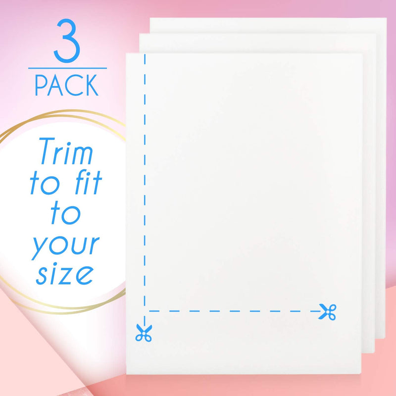 IMPRESA Extra Thick Lipo Foam Pads - Surgical Foam Pad Compression - White 3-Pack 8 x 11 x 0.625 in - Extra Padding for Post-Op Garments