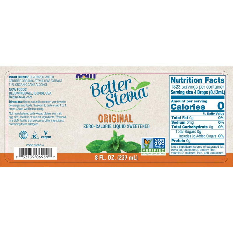 [Australia] - Now Foods Better Stevia Original Liquid Extract, 8 Ounce Bottle (Pack of 2) 