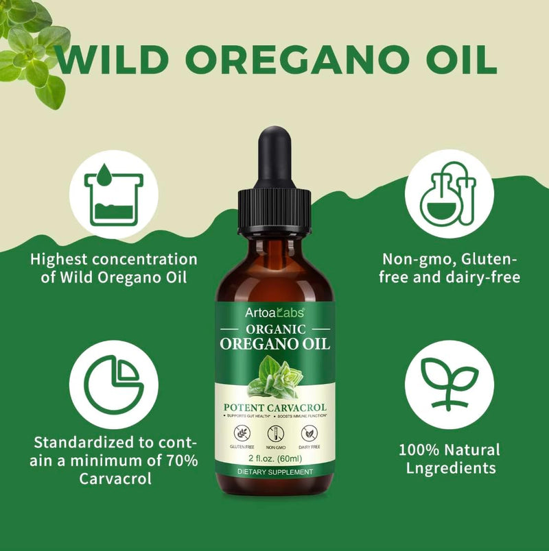 [Australia] - Oregano Oil Organic Liquid Drops - 6 Month Supply Oil of Oregano Drops Tincture Extract, Cleanse, Detox, Immune Support, Digestive Gut Health - Pure Vegan Non-GMO Herbal Organic Oregano Oil Drops 1 oz 