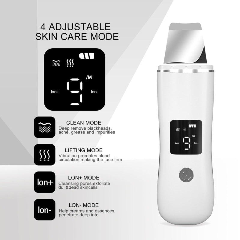Face Scrubber Skin Spatula - Blackhead Remover with 4 Modes, Pore Extractor Face Spatula Deep Cleansing for Facial Skincare Women Gift