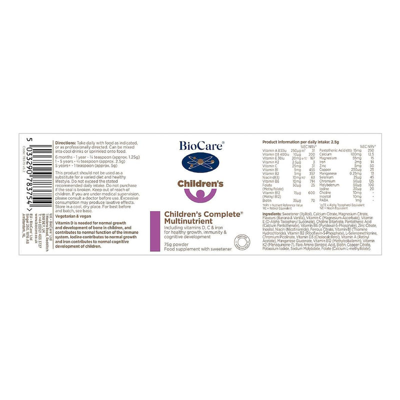 BioCare Prebio NutriPowder - Prebiotic Supplement - Inulin, Mixed Plant Fibre and Pectins Blend for Normal Blood Cholesterol Levels - 165g