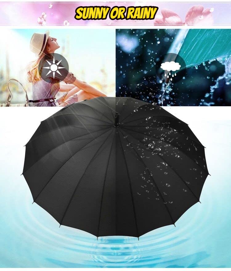 Kurop Samurai Handle Umbrella Ninja Japanese Long Umbrella with 16 Ribs