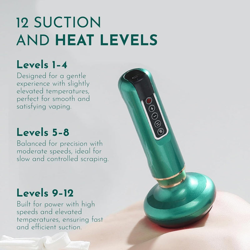 [Australia] - Intelligent Handheld Massage Tool for Anti - Cellulite, Electric Cupping Device with 12 Suction Modes. This Fat Remover Massager is suitable for Arms, Legs, Back and can be Used at Home. (jet - black) Jet - Black 