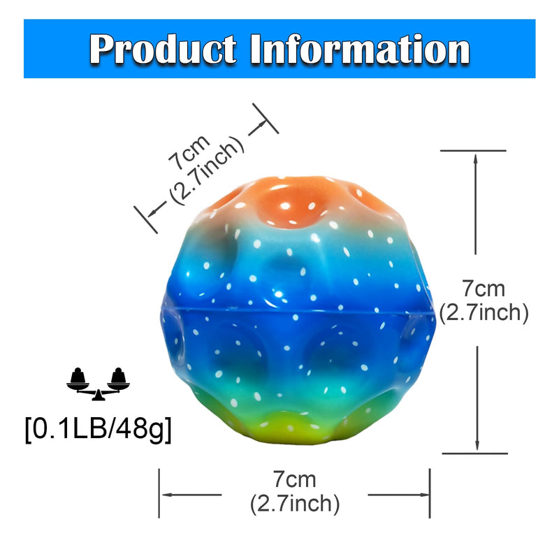 [Australia] - Space Ball,Extreme High Bouncing Ball, Super High Bouncing Space Ball, Children's Sensory Ball, Athlete Training Ball 6 pack colorful 2 