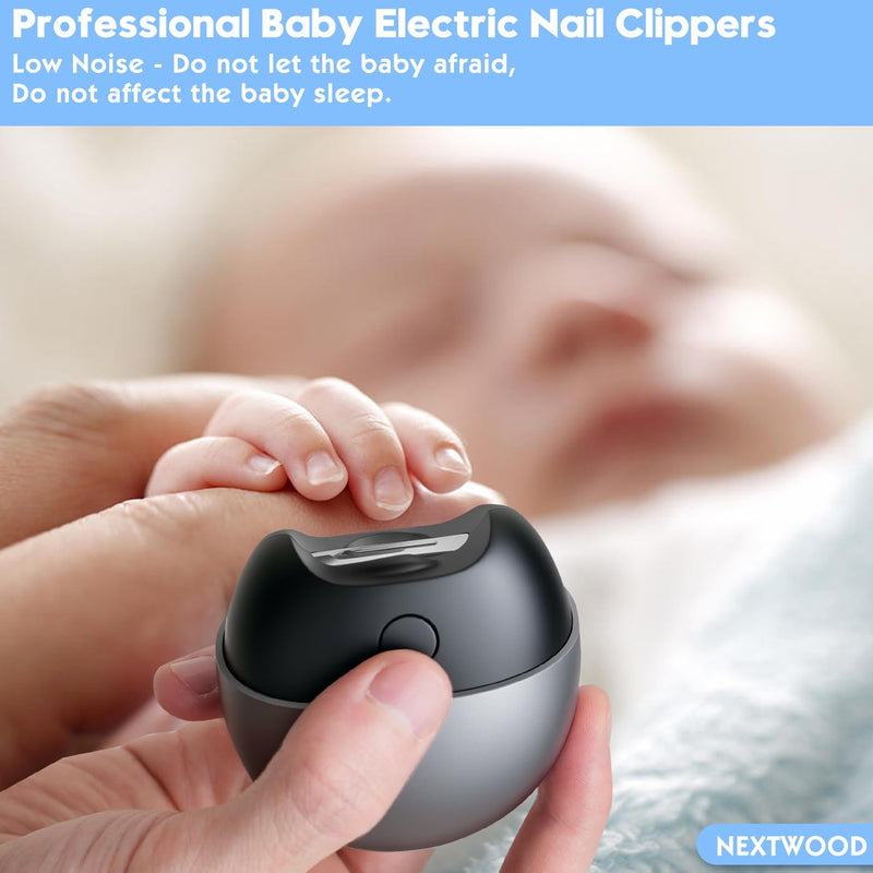 [Australia] - Electric Nail Clipper with USB Charging, Nail Chip Storage Electric Nail Trimmer, 2 Speed Levels for Babies, Seniors and Adults (Frosted Black) 