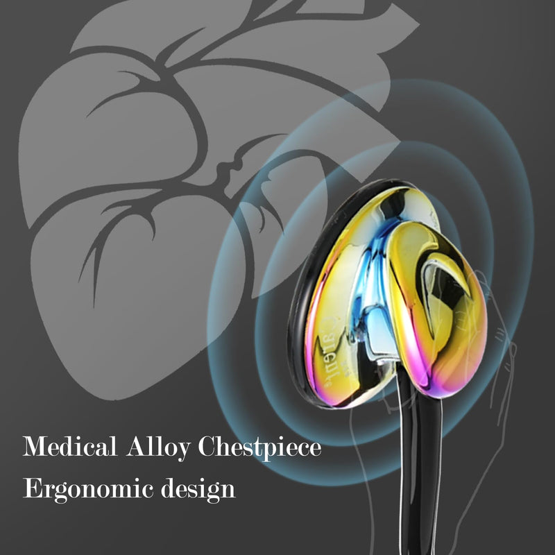 [Australia] - MaiWieel-Classic Stethoscope Rainbow Single Head Stethoscope for Nurses Doctor,EMT Student,Home Medical, Estetoscopio Doctor Accessories Medical Supplies.Alloy Chestpiece,Soft Eartips (Rainbow) 