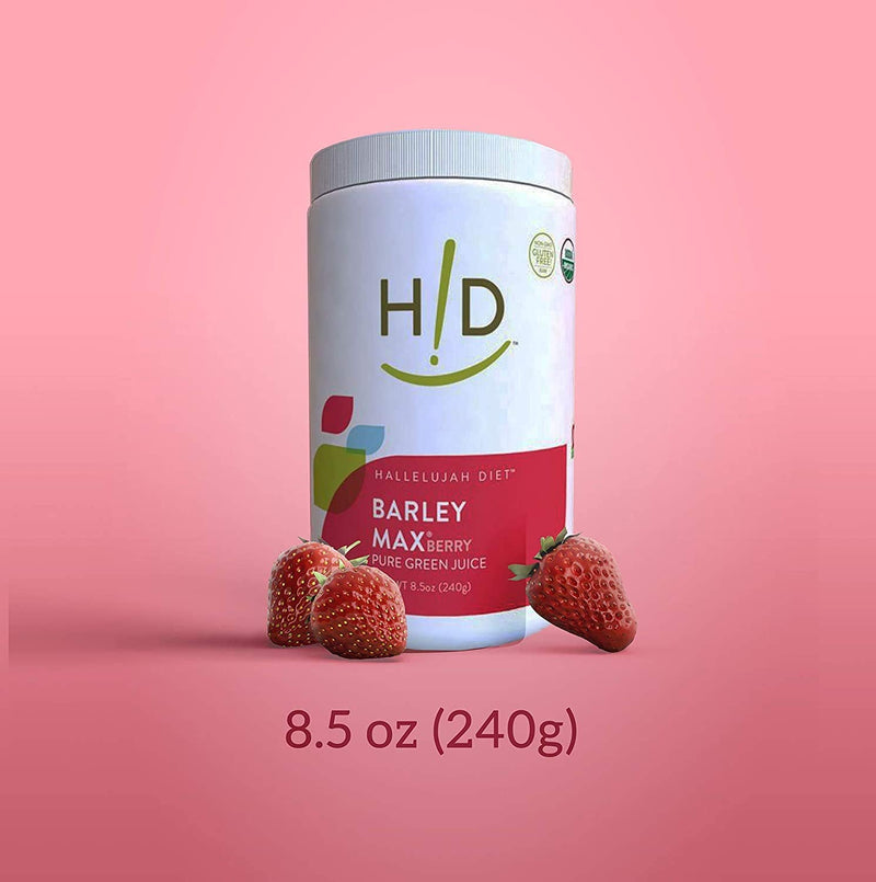 [Australia] - Hallelujah Diet Organic BarleyMax - Barley and Alfalfa Green Juice Powder, Berry Flavor, 8.5 Ounces (60 Day Supply) 