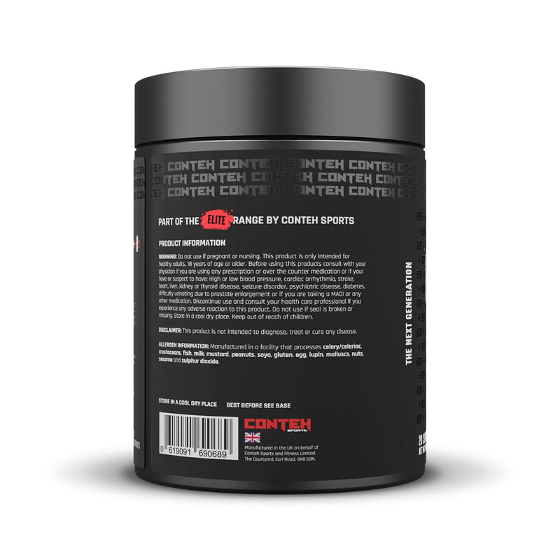 Conteh Sports Mega Pump Elite Pre-Workout - Stim-Free Pump Formula with L-Citrulline & Glycerol - Raspberry Twist - 30 Servings One Size