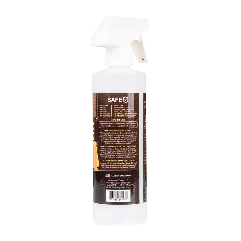 [Australia] - Amazing Leather Cleaner/Conditioner/Deodorizer | Powerful, Natural Enzyme Cleaner | USA Made | Great for Leather & Vinyl, Furniture, Boots, Purses, Clothing & More Removes Stains Spray & Wipe (16oz) 16 Fl Oz (Pack of 1) 