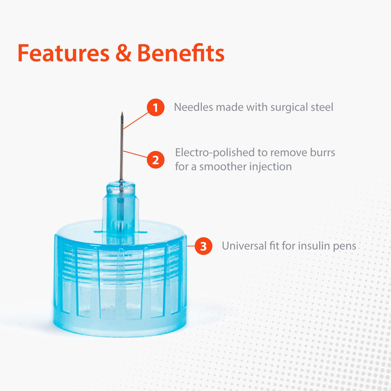 [Australia] - Easy Touch Insulin Pen Needles, 32G, 1/4-Inch/6mm, Box of 100 