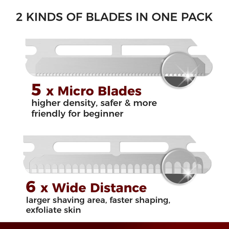 [Australia] - ZOMCHI Eyebrow Razor and Face Razor for Women and Men, Reusable Metal Handle with 11 Refill Blades, Dermaplane Razor with Protective Silicone Cap, Eyebrow Hair Trimmer - Polished Silver 