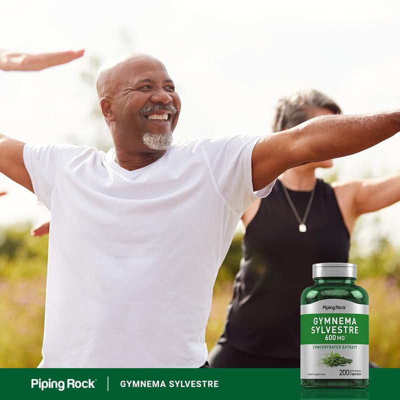 [Australia] - Piping Rock Gymnema Sylvestre Supplements 600 mg | 200 Capsules | Concentrated Herbal Extract | Non-GMO and Gluten Free 
