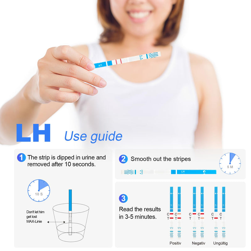 55 Ovulation Test Strips and 25 Pregnancy Test Strips 10mIU/mL Combo Kit for Women-with 70 Urine Cups (55 LH + 25 HCG)