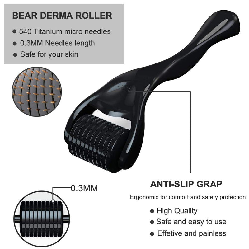 [Australia] - OCHILIMA Beard Growth Kit, 0.5mm Derma Roller/Beard Oil for Facial Hair Growth, for Men and Dads, Grooming Tool to Grow a Beard - Facilitates New and Old Hair Growth 2 Piece Set 