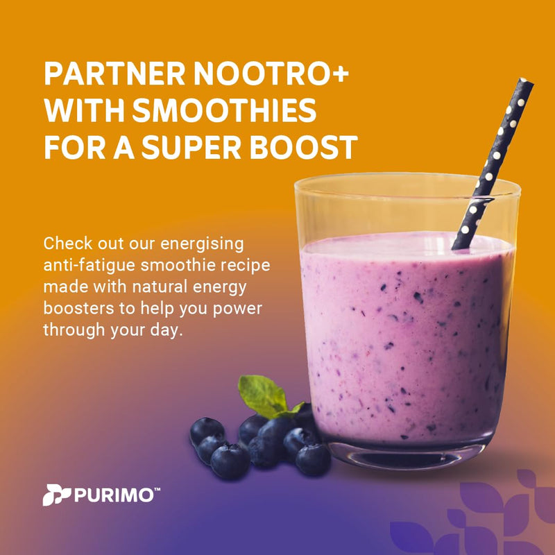 Nootro+ Nootropic Brain Supplement | Nootrpoics | for Focus, Energy, Mental Performance, Memory | 24 Active Ingredients | Guarana, Bacopa, Ginko, Caffeine, L-theanine, Green Tea Leaf, Vitamin B12