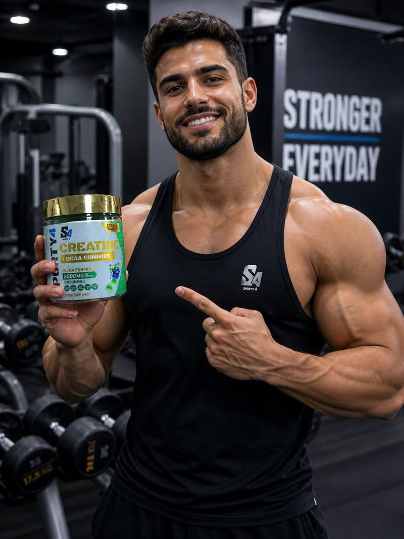 Lab Tested CREATINE Ultra + BCAA 8000mg | 120 Gummies | L Carnitine | Vitamin B6 and B12. Pre Workout Muscle Recovery Supplement for Men and Women, Sugar Free | Pre/Post Workout Gym