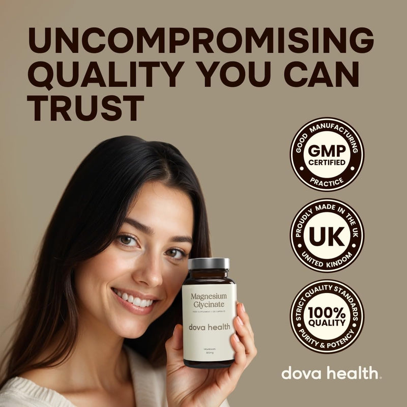 Glycinate 300mg - High Absorption Chelated Magnesium Bisglycinate - Pure Magnesium Supplement for Sleep, Stress Relief, Muscle & Bone Support - 120 Vegan Capsules, Made in UK