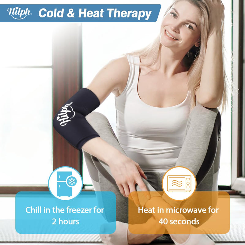 [Australia] - Hilph Cooling Pack for Elbow and Knee Injuries, Reusable Cooling Pads Gel Heat and Cold Therapy Cooling Pad Ice Pack for Tennis Elbow Sleeves for Pain Relief - M Soft Gel Elbow 