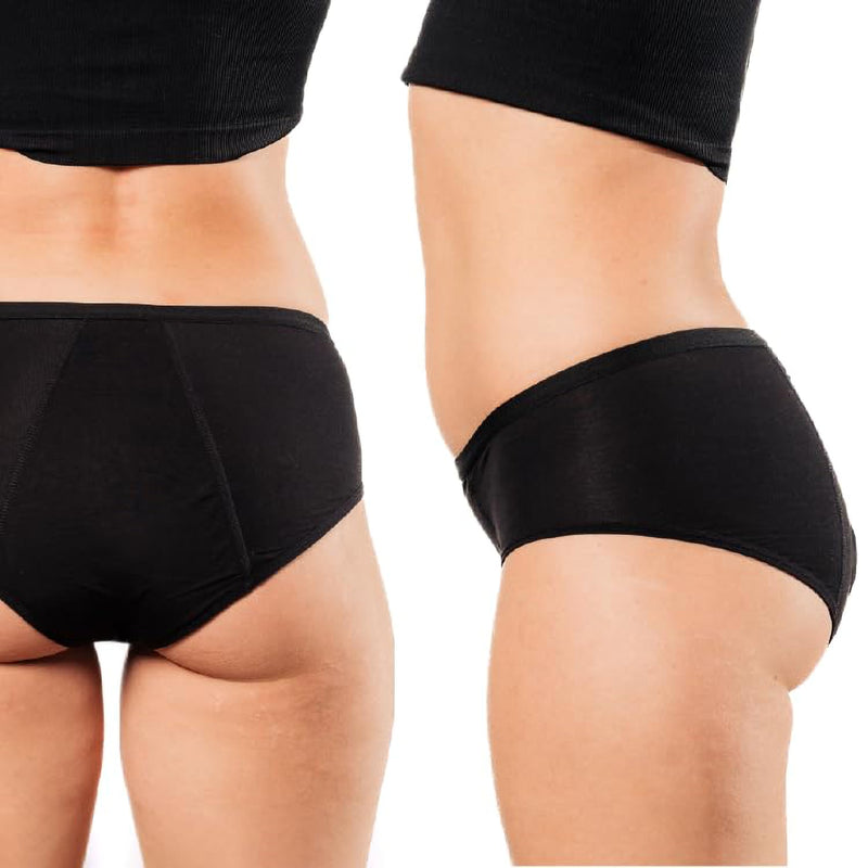 [Australia] - Bambody Absorbent Brief, Period Underwear for Women and Teens - Super Comfy, Protective - Soft, Breathable Large 3 Pack: Black 