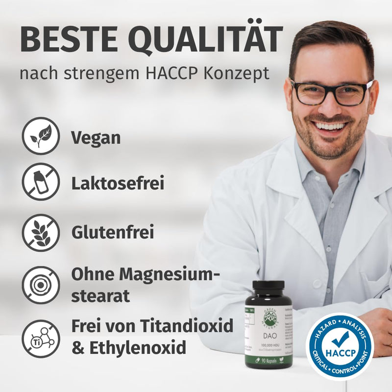 [Australia] - DAO capsules VEGAN - High dosage: 100,000 HDU - 100 mg pea sprout powder per capsule - 90 capsules 
