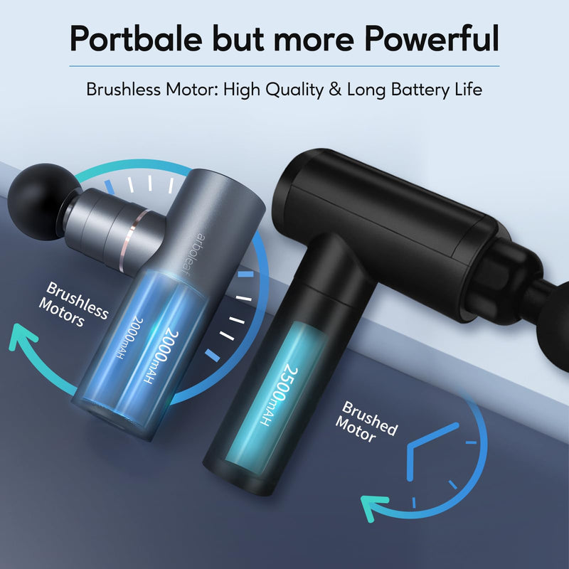 [Australia] - arboleaf Massage Gun Deep Tissue, Full-Metal Electric Portable Hand Held Massager Gun for Back, Body Sore Muscles, Pain Relief, Gifts, Office, Home, Athletes Gray 