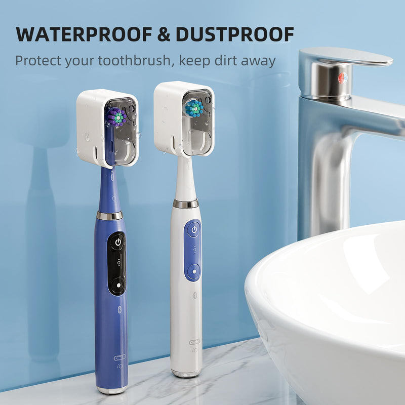 [Australia] - Travel Toothbrush Head Cover 2PCS, Electric Toothbrush Covers Caps, Ventilated Toothbrush Protectors Caps for Travel, Camping, Bathroom, Business, Grey 