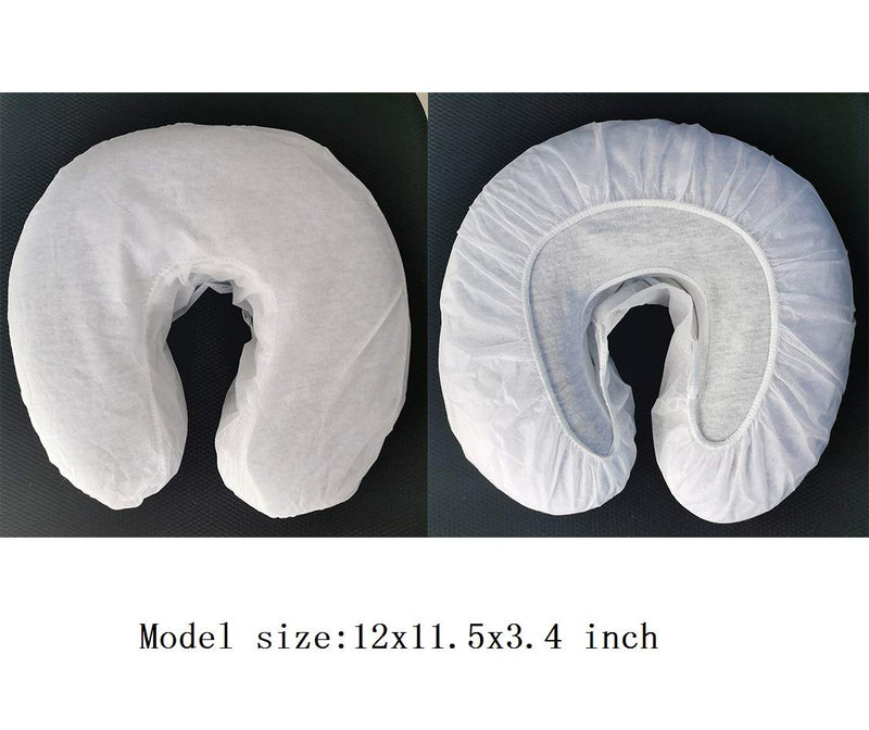 [Australia] - ZMDREAM Pack of 75 Headrest Covers Fitted Disposable Massage Face Rest Cradle Covers White & Black 14*13 Inch 